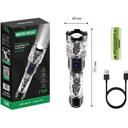 Ліхтар NEWVEW NV-K20-Tiger 5000mAh, Black (NWVW-NV-K20-TGR-BK) - мініатюра 3