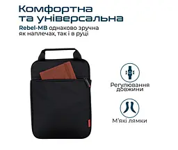 Сумка для ноутбука Promate Rebel-MB 13.3" Black (rebel-mb.black) - мініатюра 5