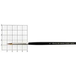 Пензель колонок круглий Classic 3007R №4 коротка ручка Kolos