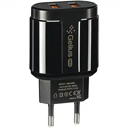 Мережевий зарядний пристрій Gelius Pro Avangard GP-HC06 2USB 2.4 A Black