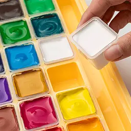 Набір гуашевих фарб Jelly Cup 18×30 мл жовтий пластиковий пенал HIMI - мініатюра 3