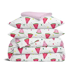 Євро постільна білизна з простирадлом на резинці HAPPY WATERMELON CS1 COSAS (4822052413074)