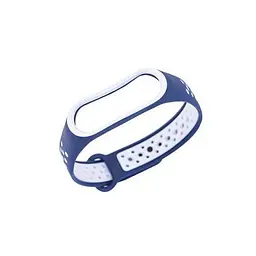 Силіконовий ремінець для фітнес-браслета XiaomiXiaomi Band 3 4 Blue-White Sport Синій Білий Спорт