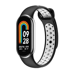 Силіконовий ремінець SPORT Xiaomi Mi Band 8 Black/White