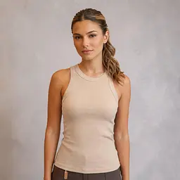 Майка жіноча в рубчик Fashion 20548 молочна