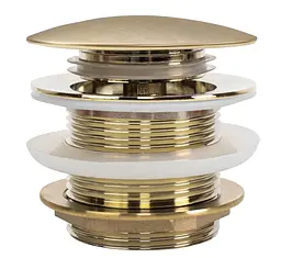 Донний клапан для ванни Rea Click-Clack без переливу brushed gold REA-W2012