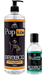 Iнтим-змазка Fresh Heaven анальна Pop Lube 1000ml та вагінальна Well Lube 250ml 