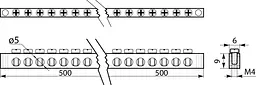 Нульова шина 71 отвір (6×9×500 мм) АСКО‑УКРЕМ (A0150120074) - мініатюра 2