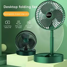 Портативний міні вентилятор для дому Telescopic Folding Fan Складаний настільний вентилятор із USB зарядкою - мініатюра 5