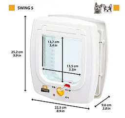 Дверцята для собак і котів Ferplast Swing 5 коричневі 22.5x25.2x9.6 см 72103012 - мініатюра 2