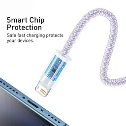 Кабель Baseus Dynamic Series Fast Charging Data Cable USB to iP 2.4 A 1 m Purple (CALD000405) - мініатюра 5