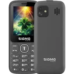 Мобільний телефон Sigma mobile X-style 242 Lucky, Grey, 2 Mini-SIM, дисплей 2.4" (240х320), SC6531E, MicroSD (до 32 ГБ), FM