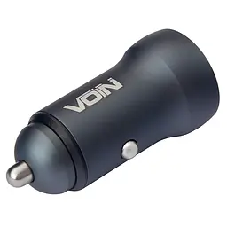 Автомобільний зарядний пристрій VOIN 30W, 1USB QC3.0 18W + 1PD 30W, 12/24V (C-36212)