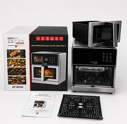Аерофритюрниця Zepline ZP-00355 Silver Max Pro-3 з неіржавкої сталі, на два ТЕНи, 2200 Вт, 13 л - мініатюра 4