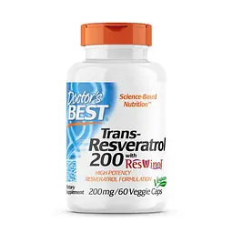 Натуральна добавка Doctor's Best Trans-Resveratrol with Resvinol 200 mg, 60 вегакапсул