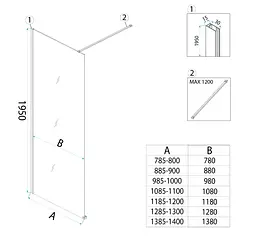 Душова стінка Rea Flexi 90x195 grey brushed gold KPL-K99285 - мініатюра 6