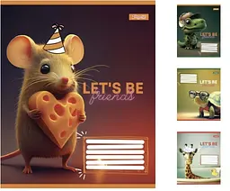 
Зошити учнівські 12 аркушів лінія. 1В Let‘s be friends, 25 шт. в упаковці
