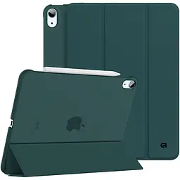 Чохол-книжка на планшет Apple iPad 10.9 (2022) A2696/A2757/A2777/10.9 (2024)/11 (2025) A16, Flex Case, dark green, протиударний, обкладинка з трискладовою підставкою та авто. пробудженням для планшета 10.9 ,11 , шкіряний, на магніті - мініатюра 2