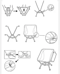 Крісло складане Naturehike Clamshell 001 Triangle Folding Moon Chair Чорний - мініатюра 2