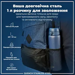 Пляшка для води металева ION8 1200 мл Stainless Steel Ash Navy (I8SS1000ANAVY) - мініатюра 6