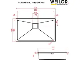 Кухонна мийка Weilor Filigran WRC 7745 Graphite - мініатюра 3