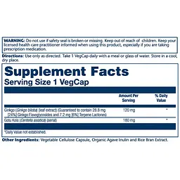 Гінкго білоба Solaray Ginkgo Biloba Extract One 120 мг 30 веганських капсул - мініатюра 2
