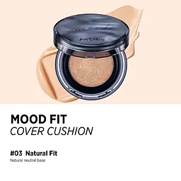Тональний кушон Peripera Mood Fit Cover Cushion 03 Natural Fit SPF50+ PA++++ із бездоганним фінішем 13 г - мініатюра 2