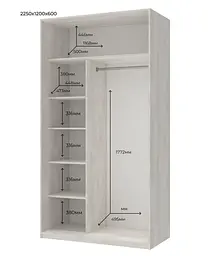 Шафа-купе Doros Сіті Лайт Біле дерево 2 Дзеркала 120х60х225 (42002041) - мініатюра 4