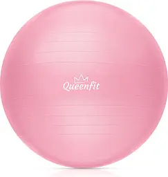Фітбол Queenfit 65см світло-рожевий + насос - мініатюра 2
