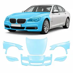 Антигравійна захисна бронеплівка за лекалами для BMW 7 Series F01/F02 2008-2015 - передня частина авто (капот бампер фари крила)