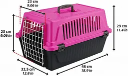 Переноска для собак та котів Ferplast Atlas 10 FLUO рожево-чорна до 5 кг 48x32.5x29 см 73007199IO - мініатюра 2