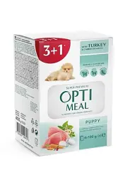 Вологий корм для цуценят Optimeal Puppy індичка та морква в соусі, 4х100 г