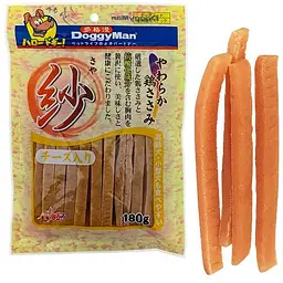 Ласощі для собак DoggyMan Soft Chicken Strip Cheese курячі палички з сиром 0.18кг