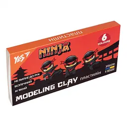 Пластилін Yes Ninja, 6 кольорів, 120 г