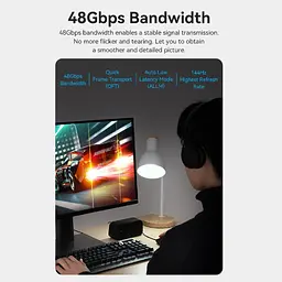 Кабель HDMI M - M, 60.0 м, V2.1, Optical 8K 60Гц 48Gbps Dolby 7.1 TPE Black Zinc Alloy Type Vention - мініатюра 7
