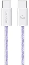 USB Кабель Usams U86 (US-SJ656) Type-C-Type-C PD 60W 5A 1.2m Фіолетовий - мініатюра 2