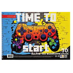 Альбом для малювання Апельсин Time start АП-0309-3, 30 аркушів, пружина