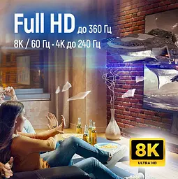 Кабель HDMI Colorway CB-HD089BK UHD v2.1 8K 48Gbit HDR Ethernet ARC 3м - мініатюра 6