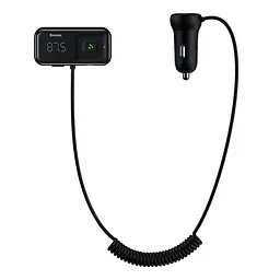 Трансмітер модулятор адаптер авто BASEUS S-16 Wireless MP3 Car Charger T typed 2USB - мініатюра 3