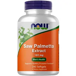 Натуральная добавка NOW Saw Palmetto Extract 160 mg, 240 капсул