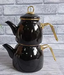 Двоярусний емальований чайник O.M.S. Collection 10800-Black (1/2 л)