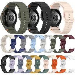 Силіконовий ремінець BeCover Ribbed Tape для Samsung Galaxy Watch (20 mm) 3 41 mm/4 40mm-44mm/5 40-44mm/6 40-44mm/7 40-44mm Deep Blue (712040) - мініатюра 5