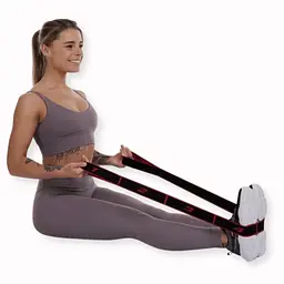 Резинка для фітнесу з петлями Gymtek Queenfit 86,5 х 4см чорно-червона - мініатюра 8