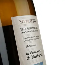 Вино ігристе Merotto La Primavera Di Barbara Millesimato Valdobbiadene Prosecco Superiore Dry, біле, сухе, 0,75 л - мініатюра 3
