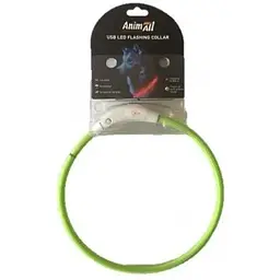Нашийник для котів і собак AnimAll Світиться 35 см, зелений