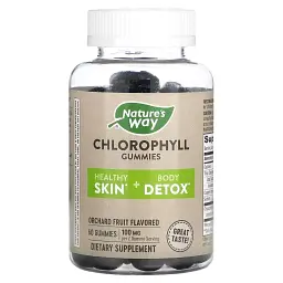 Вітамінно-мінеральний комплекс Nature's Way Хлорофіл, 100 мг, смак фруктів, Chlorophyll Gummies, 60 жувальні (NWY-14260)
