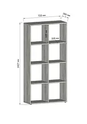 Стелаж для книг Moreli GT-10 Ш720/В1427/Г280 мм Антрацит - мініатюра 2