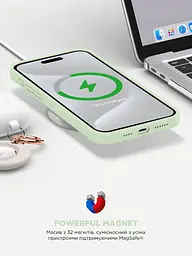 Силиконовый чехол с MagSafe для Apple iPhone 15 Pro Max, ICON2 MagCase, зеленый, противоударный, панель с мягкой подкладкой, защита всего корпуса, поддержка беспроводной зарядки, совместим с защитными стеклами и пленками, ArmorStandart (ARM77014) - мініатюра 9