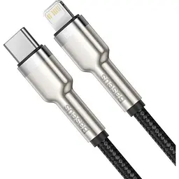 Кабель Baseus Cafule Series Metal Cable Type-C to iP PD 20W 0.25m black (CATLJK-01) - мініатюра 3