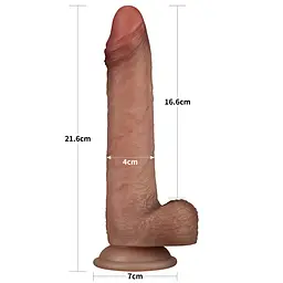 Фалоімітатор - Sliding Skin Pro Dual Layer Silicone Dong 8.5" Flesh #2 - мініатюра 3